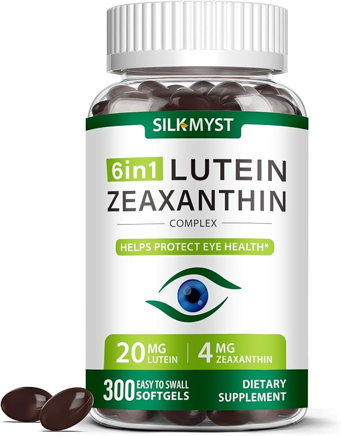 Lutein and Zeaxanthin Supplement - Eye Vitamins 300 Softgels, 20mg Lutein & 4mg Zeaxanthin with Vitamins C, E, Zinc, Copper for Blue Light Protection, Eye Health Support, 10 Months Supply