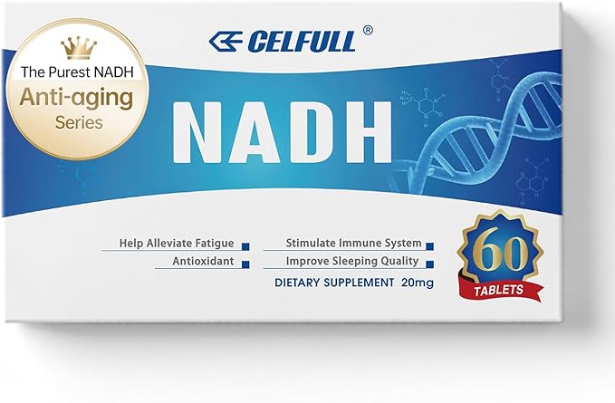 CELFULL NADH Supplement 40mg Enchance NMN Alternative NAD+ Supplement for Immune Support Anti-Aging Boost Brain Cognition & Chronic Fatigue Supplements