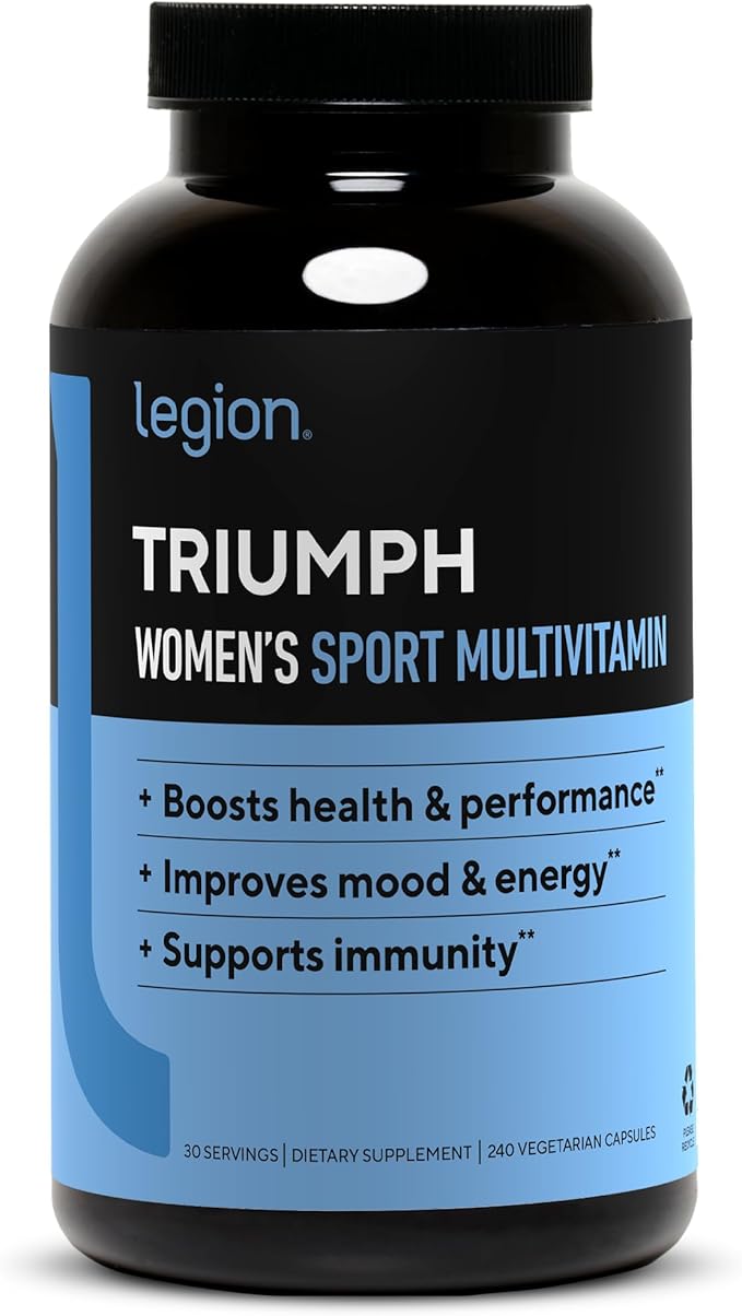 LEGION Women’s Complete Wellness Bundle – Triumph Sport Multivitamin for Women + Vitamin D3 K2 + Triton Triple Strength Omega 3 Fish Oil – Daily Support for Energy, Immunity, Heart & Bone Health