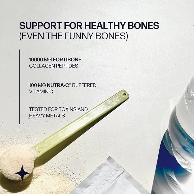 Sparkle Wellness FORTIBONE Bioactive Collagen Peptides | Collagen Powder Supplement with Nutra C Buffered Vitamin C for Bone Health | Bone Mineral Boost (No Flavor) [30 Serves] (Pack of 2)