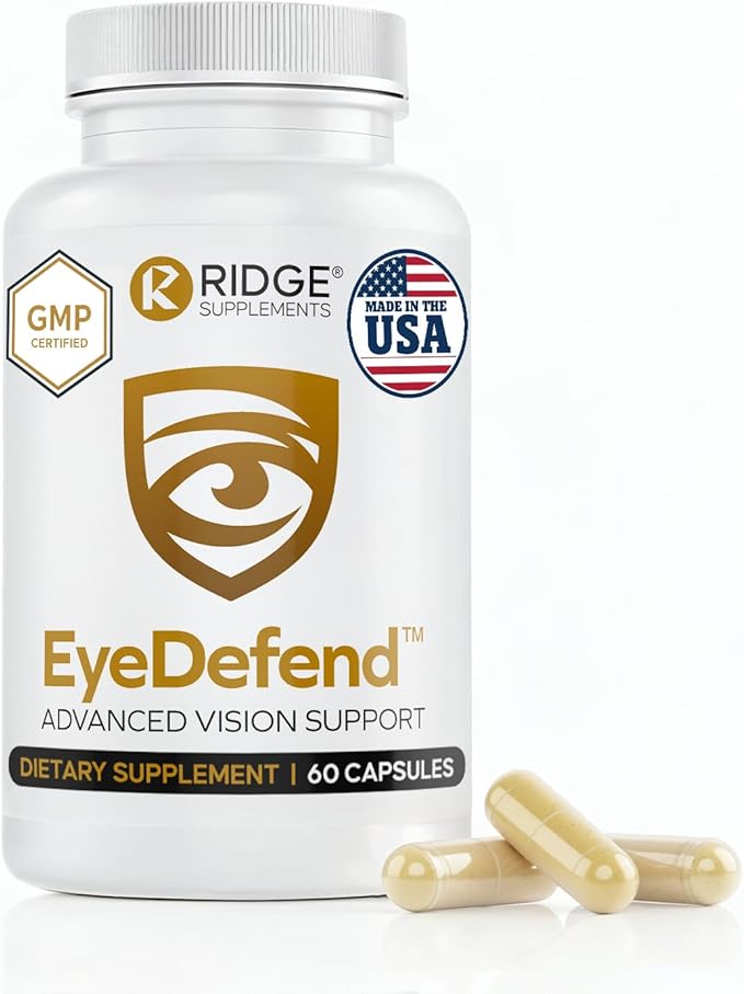 EyeDefend Vision Support Supplement – Supports Overall Vision - Lutein, Zeaxanthin, Bilberry, Vitamin A, C, E & Antioxidants – Blue Light Defense for Eye Health & Visual Function – 60 Capsules