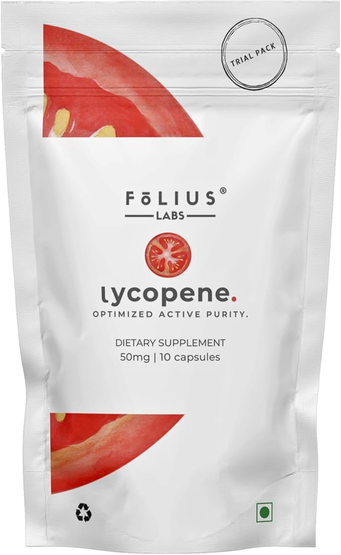 Lycopene 50mg, Natural Carotenoid Antioxidant Supplement from Tomatoes, Standardized Extract for Heart, Prostate & Skin Health – Non-GMO, (Trial Pack)