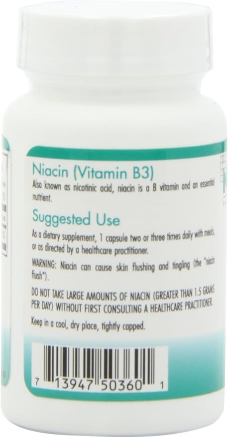 Allergy Research Group Nutricology Niacin Supplement - Vitamin B3 for Men & Women, Niacin with Flush, Nicotinic Acid, NAD, 250mg Vegetarian Capsules - 90 Count
