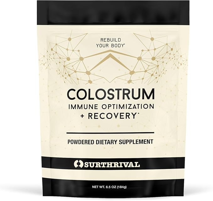 Surthrival: Colostrum Powder (6.5oz), Immune Optimization & Recovery, Powdered Dietary Supplement, Gut Health, Immune Support, Keto Friendly