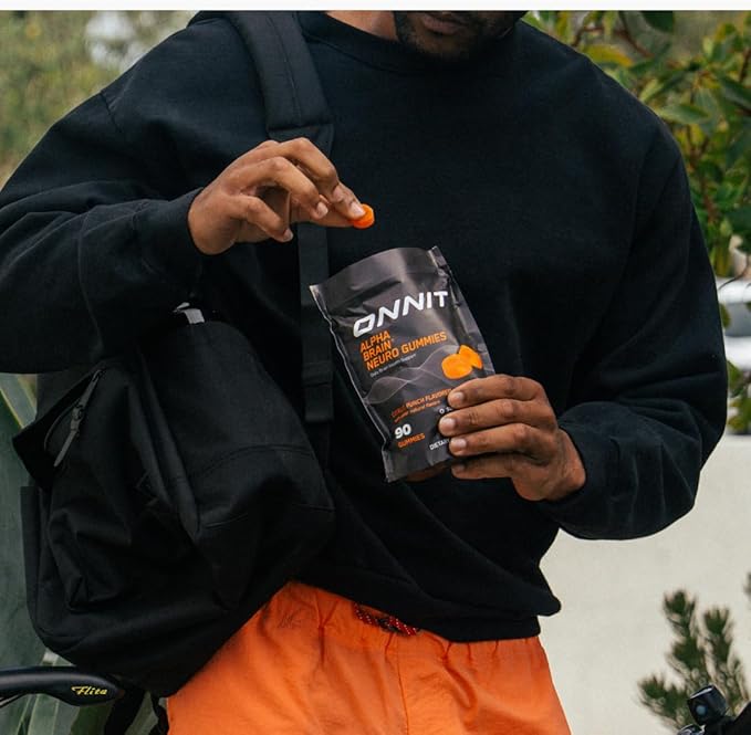 ONNIT Alpha Brain Neuro Focus Gummies, IGEN Non-GMO Tested Vegan Gummies with Omega-3s Lutein Zeaxanthin and Caffeine, Brain Eye and Focus Supplement for Men and Women, Citrus Punch, 90 Count