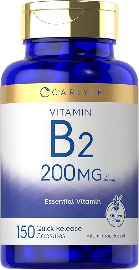 Carlyle Vitamin B2 200mg | 150 Count | Riboflavin | Non-GMO & Gluten Free Essential Supplement