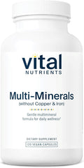 Vital Nutrients Multi-Minerals - Citrate/Malate Formula (No Copper or Iron) - Vegan Daily Multimineral - Gluten, Dairy, Soy Free - Non-GMO - 120 Capsules