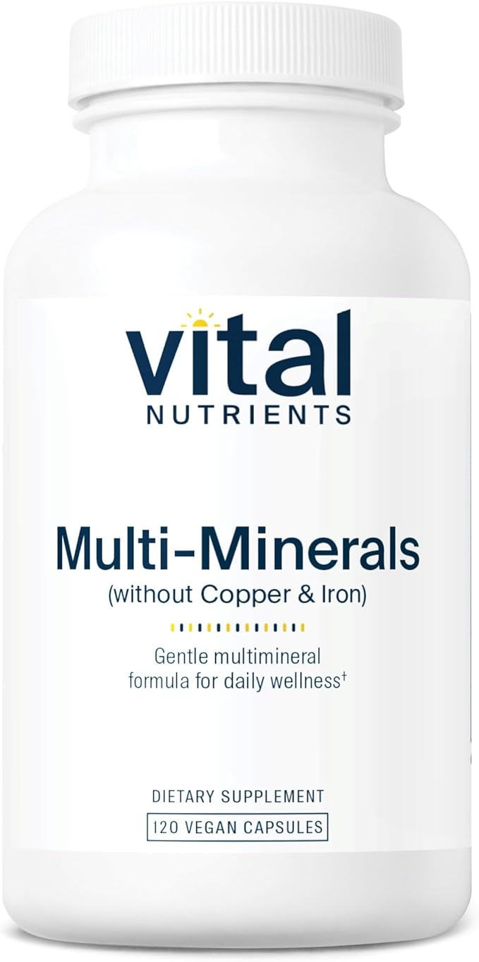 Vital Nutrients Multi-Minerals - Citrate/Malate Formula (No Copper or Iron) - Vegan Daily Multimineral - Gluten, Dairy, Soy Free - Non-GMO - 120 Capsules