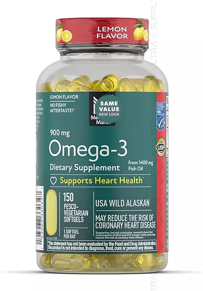Members Mark Omega 3 Fish Oil, (150 Count.) 900 mg – Wild Alaskan, MSC-Certified Sustainable, Supports Heart & Brain Health, No Fishy Aftertaste