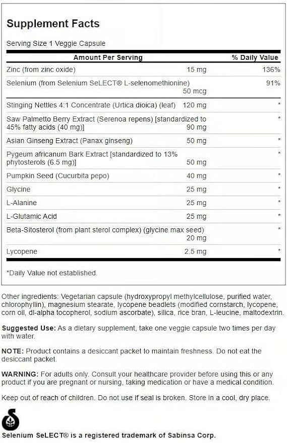 Swanson Prostate Essentials Plus Herbal Supplement for Men Over 40 Seeking Urinary and Prostate Health (90 Veggie Capsules, 2 Pack)