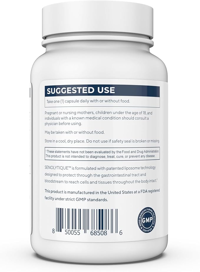 Renue By Science Senolytique Senolytic Supplements | 60 Capsules with Fisetin (35mg) Quercetin (78mg) & Spermidine (3mg) per Serving | Liposomal Formula | Manufactured in the USA & Third-Party Tested