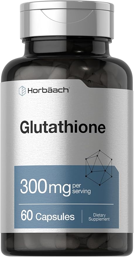 Horbaach Glutathione Supplement | 300mg | 60 Capsules | Non-GMO & Gluten Free | Reduced Form