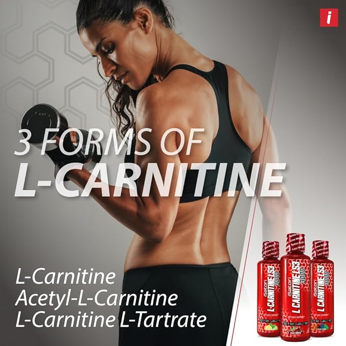 iSatori L-Carnitine LS3 3000, Liquid L-Carnitine with Acetyl L-Carnitine, L-Carnitine L-Tartrate, Stimulant Free Pre Workout, Low Calorie, No Sugar, Gluten, Keto-Friendly, Sour Cherry (32 Servings)