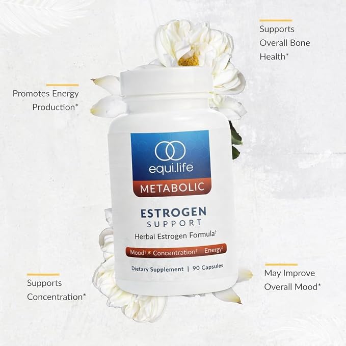 Equilife Estrogen Support Supplement, with Black Cohosh, 90 Capsules | Herbal Blend-Red Clover & Gotu Kola | Supports Hormone Balance, Bone Health, Energy, Mood & Cognitive Function | Gluten Free