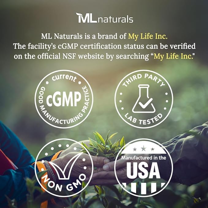 ML Naturals Organic Turmeric Curcumin – 1,800mg, Root Extract 300mg - 120mg Organic Ginger & 15mg Black Pepper (Per Serving) - 90 Vegetable Capsules – Non-GMO