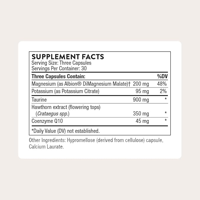 THORNE - Heart Health Complex - with CoQ10, Taurine and Hawthorn - Coenzyme Q10 Supplement with Minerals, Amino Acids, and Botanicals - 90 Capsules