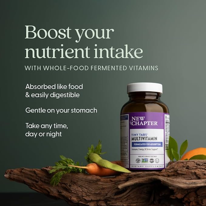 New Chapter Tiny Tabs Multivitamin with 20+ Nutrients for Immune, Cellular Energy & Stress Support, Including Vitamin D3 + B Vitamins, 192 Count