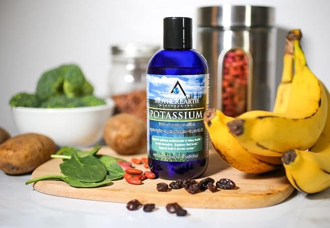 Mother Earth Minerals Ionic Liquid Potassium Supplement – High Absorption Angstrom Potassium Mineral Drops for Electrolyte Balance, Hydration, Nerve & Muscle Support, 8 oz