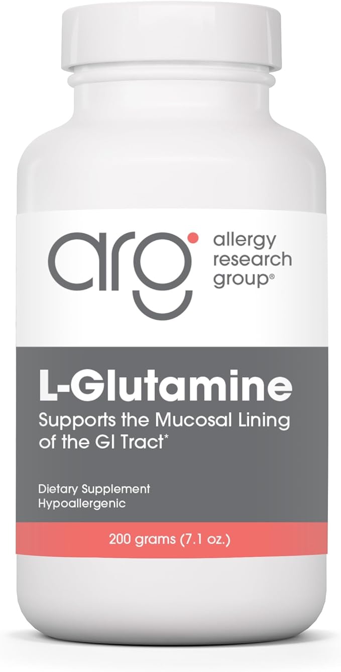 Allergy Research Group L-Glutamine Powder - Gut Health for Men & Women, Free Form Amino Acid, Pure, 4.7g Supplement - 7.1 Ounce