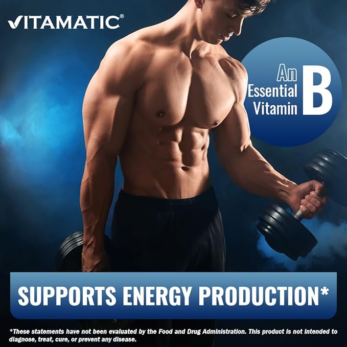 Vitamatic Vitamin B6 (Pyridoxine HCI), 50 mg 250 Vegetarian Tablets - Promotes Energy Production, boosts Metabolism and Immune Health Support