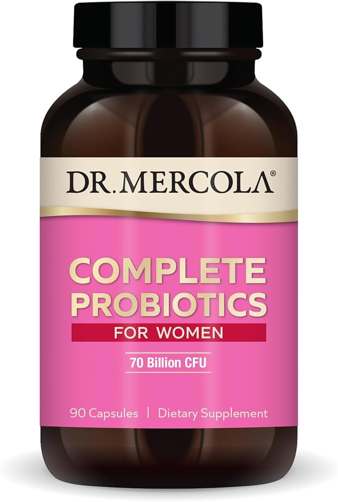 Dr. Mercola Complete Probiotics for Women - Supports Gut, Vaginal & Immune Health - Contains Lactobacillus Strains - Non-GMO, Gluten-Free & Soy-Free - 90 Capsules (90 Servings)