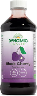 Dynamic Health Pure Black Cherry Unsweetened 100% Juice Concentrate, No Additives or Preservatives, Antioxidant, 8oz (Packaging Varies)