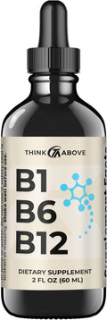 B1 B6 B12 Vitamin Liquid Drops - Daily Wellness Support Supplement - Fruity-Like Flavor - Methylcobalamin, Thiamine, Pyridoxine - 60 Day Supply - 2 oz - for Men and Women - Simply Made