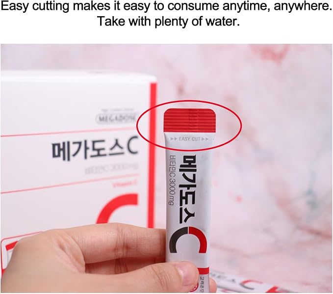 Korean Powder Vitamin Stick, Individually Packaged Powder Stick, for K.O.R.E.A.E.U.N.D.A.N Vitamin C 3,000mg (100 Packets, 300g)