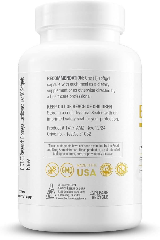 Biotics Research Biomega-1000™ Omega 3 Fish Oil With EPA 529mg / DHA 353mg– Omega-3 Fatty Acids 1000 mg- Highly Concentrated Fish Oil 90 Days Servings–Supports Immune, Brain & Heart Health–90 Softgels