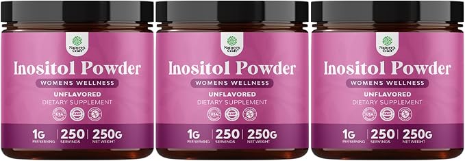 Premium Inositol Powder - Fertility Support Supplement - Restore Hormone Balance & Clarity - Provides Ovarian Support - USP Grade Inositol Supplement for Women - Mood Booster - 250g - 3 Pack
