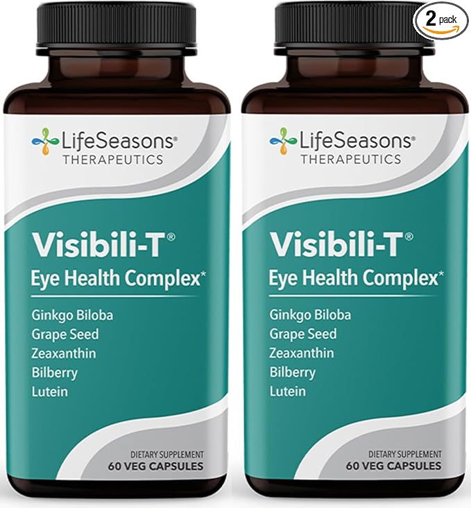 Visibili-T - Vitamin Supplement for Eye Health & Vision Support - Carrot Root, Chromium, Bilberry, Ginkgo Biloba, Grape Seed Extract, Lycopene, Vitamin A, Lutein & Zeaxanthin - 60 Capsules (Pack of 2)