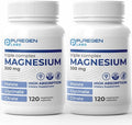 Puregen Labs Triple Magnesium Complex 300mg of Magnesium Glycinate, Malate, & Citrate [High Absorption] Total 240 Veg Capsules | No Harmful Additives | Non-GMO, NO Gluten and Dairy
