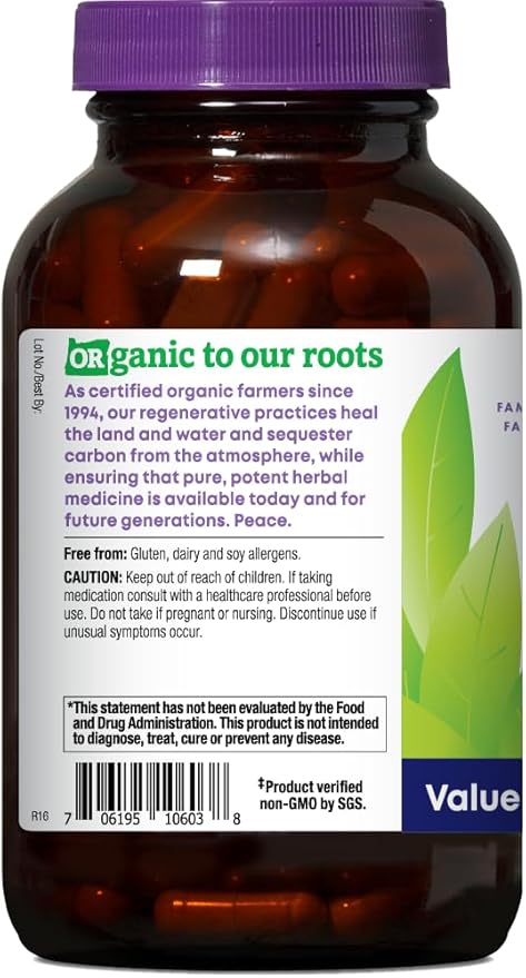 Oregon's Wild Harvest Milk Thistle Organic Non-GMO Herbal Supplement - pullulan (Plant sourced) Vegan Capsules, 180 Count