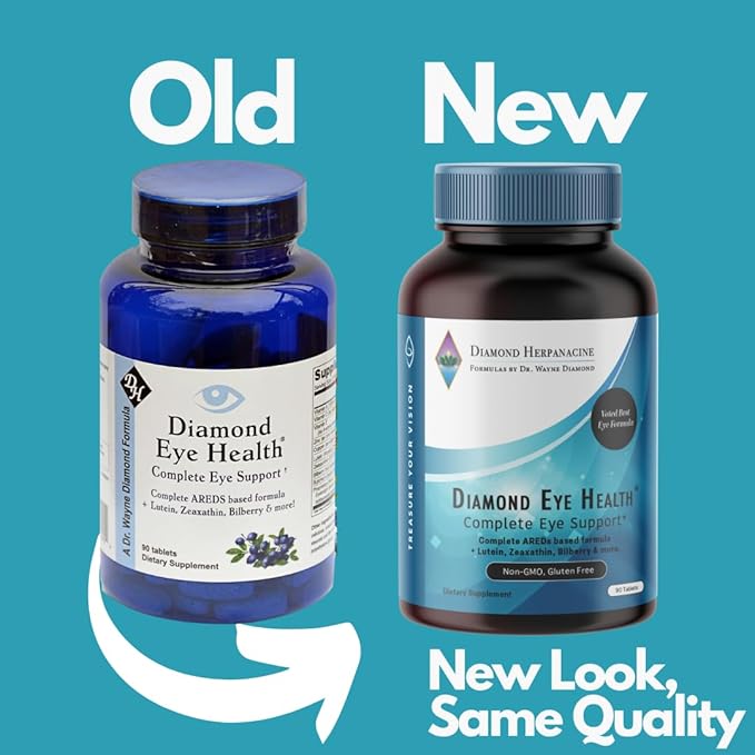 Diamond Eye Health - Natural Vitamins for Complete Eye Support - Healthy Eye Vitamins - Eye Health Vitamins to Help Preserve Aging Eyes - Vegan, Gluten-Free, Dairy-Free - (90 Count)