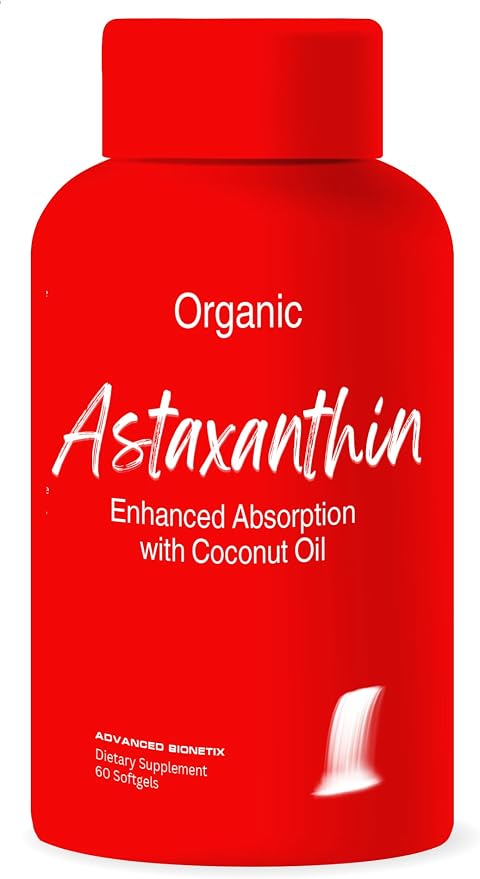 Advanced Bionetix Triple Strength AstaQuil™ Astaxanthin 12mg High Bioavailability Formula, 60 Softgels Organic Coconut Oil for Enhanced Absorption. Powerful Antioxidant for Eye, Joint & Heart Health