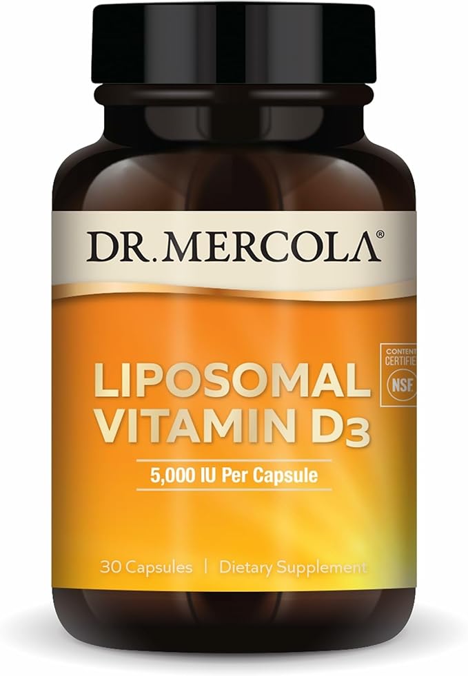 Dr. Mercola Liposomal Vitamin D3 - Supports Heart, Bone & Immune Health - 5,000 IU Per Serving - Non-GMO, Soy Free & Gluten Free - 30 Capsules (30 Servings)