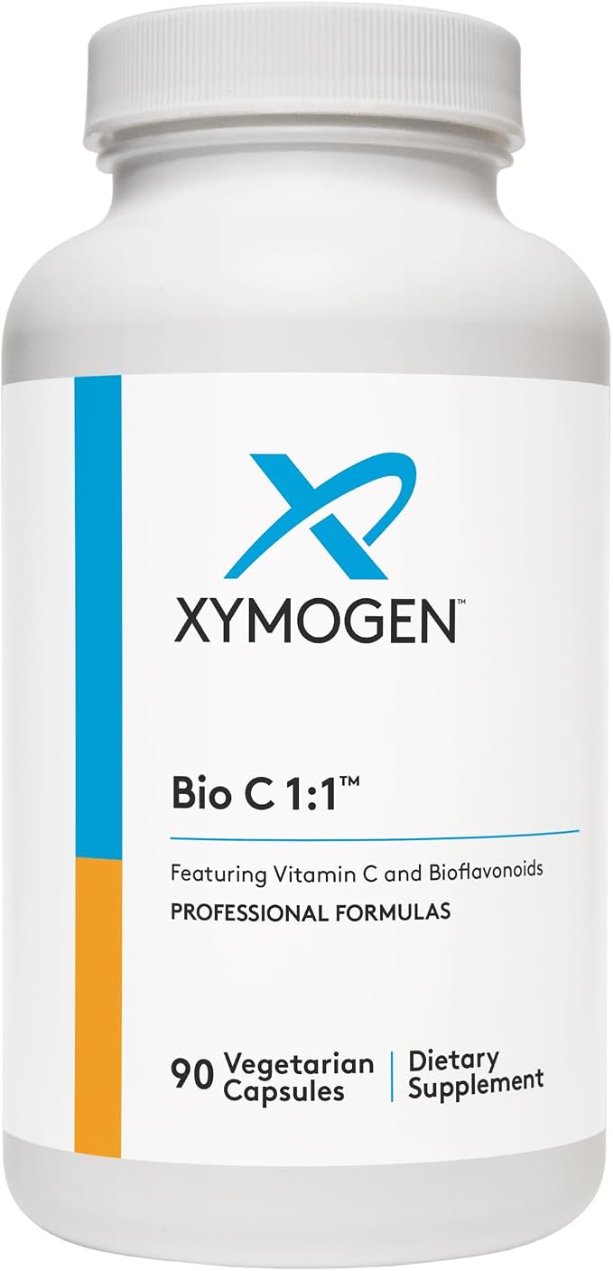 XYMOGEN Bio C 1:1 - Vitamin C Supplement with Citrus Bioflavonoids for Immune System Support - 500 mg Ascorbic Acid - Gluten-Free & Non-GMO - 90 Capsules