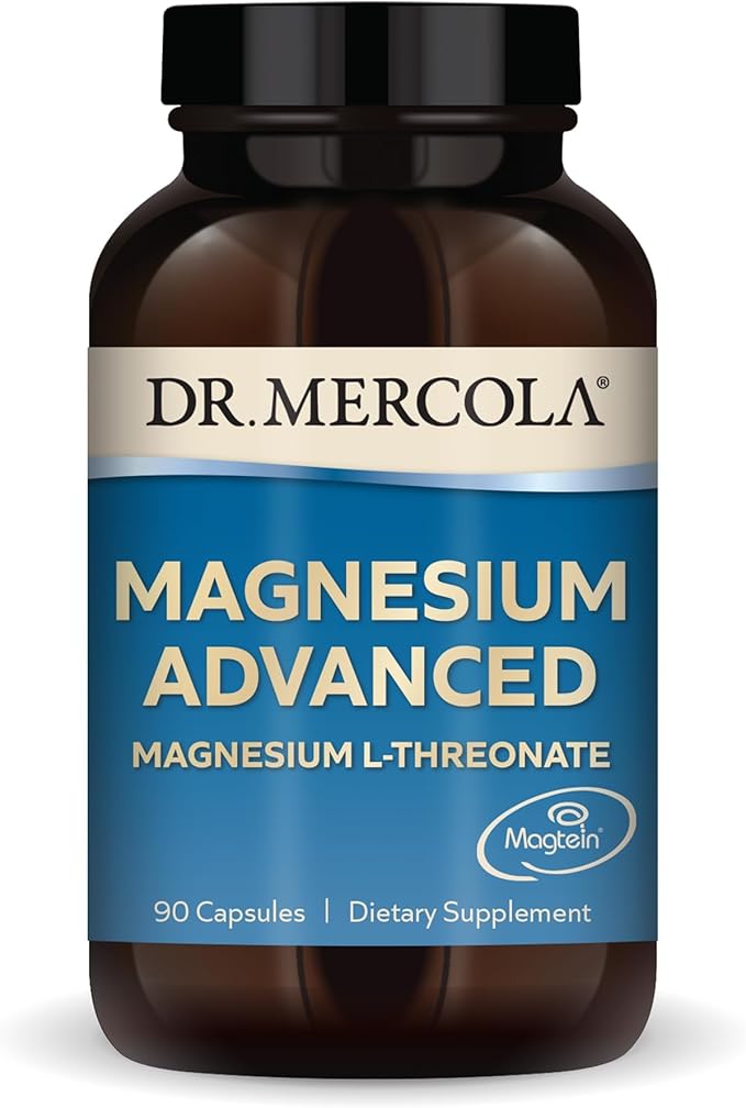 Dr. Mercola Magnesium Advanced - Supports Bone, Joint & Brain Health - Contributes to More Restful Sleep - Non-GMO, Gluten-Free & Soy-Free - 90 Capsules (30 Servings)
