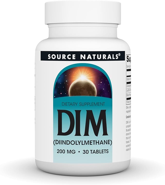Source Naturals DIM, Diindolylmethane 200mg with BioPerine, Vitamin E & More - 30 Tablets