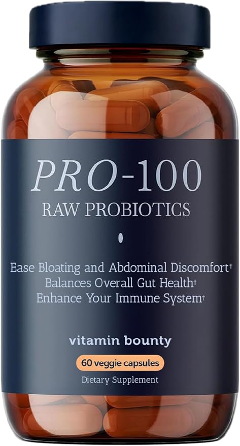 Vitamin Bounty Pro-100 Probiotic 100 Billion CFU - 13 Strains for Digestive Health & Immune Support - High Potency Probiotics for Women & Men - Delayed Release Capsules for Gut Health - 60 Count