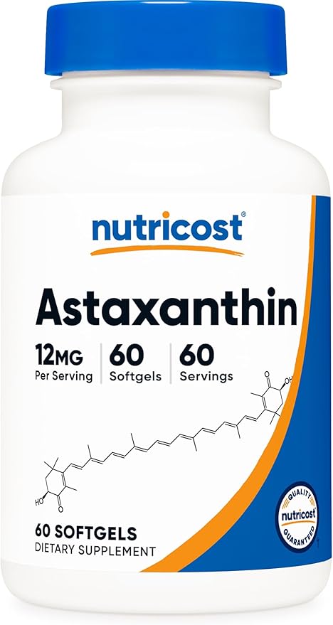 Nutricost Astaxanthin 12mg, 60 Softgels - Non-GMO and Gluten Free (2 Month Supply)