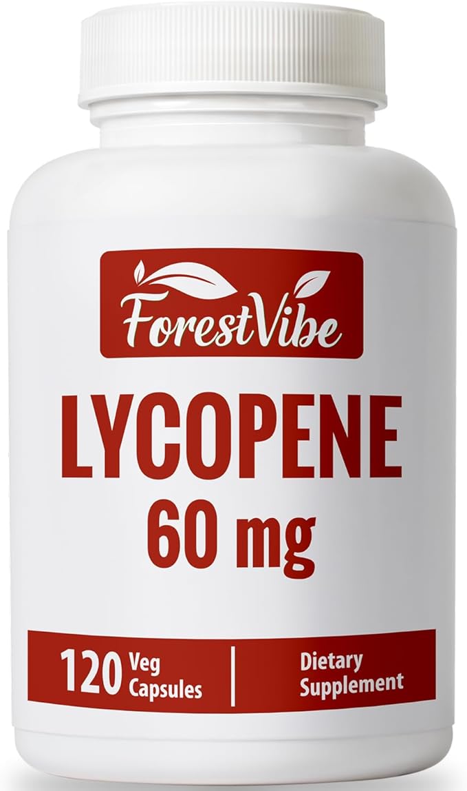 Lycopene Supplement for Men 60mg, Natural Carotenoid Complex from Tomato Extract Powder, 120 Vegan Capsules, 4 Month Supply, Non-GMO and Gluten Free Lycopene for Men & Women