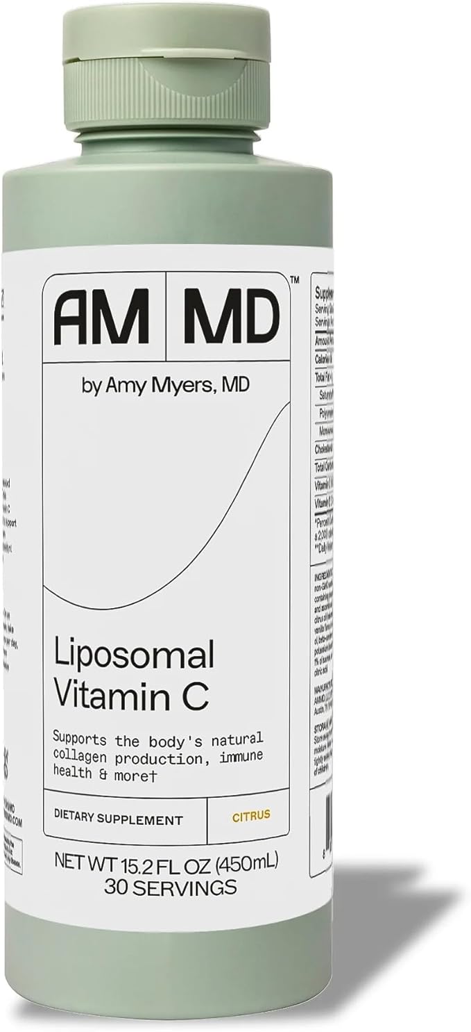 Amy Myers MD Liposomal Vitamin C - Non-GMO High-Absorption Supplement for Immune Support & Collagen Production - Gluten-Free, Non-Dairy & Non-Soy - 16 Fl Oz