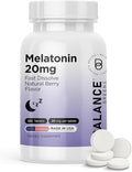 Melatonin 20mg Fast Dissolve Tablets - High Potency, Fast Acting, Natural Sleep Support - Sleep Aids for Adults - Non-Groggy, Drug-Free Formula - 120 Sleeping Pills (120 count (Pack of 1))