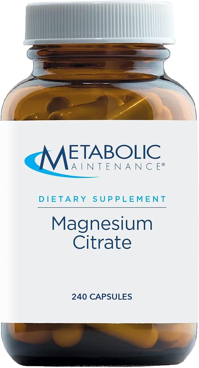 Metabolic Maintenance Magnesium Citrate Capsules - Magnesium Supplement for Calm, Sleep, Muscle & GI Support - with Vitamin C (240 Capsules)