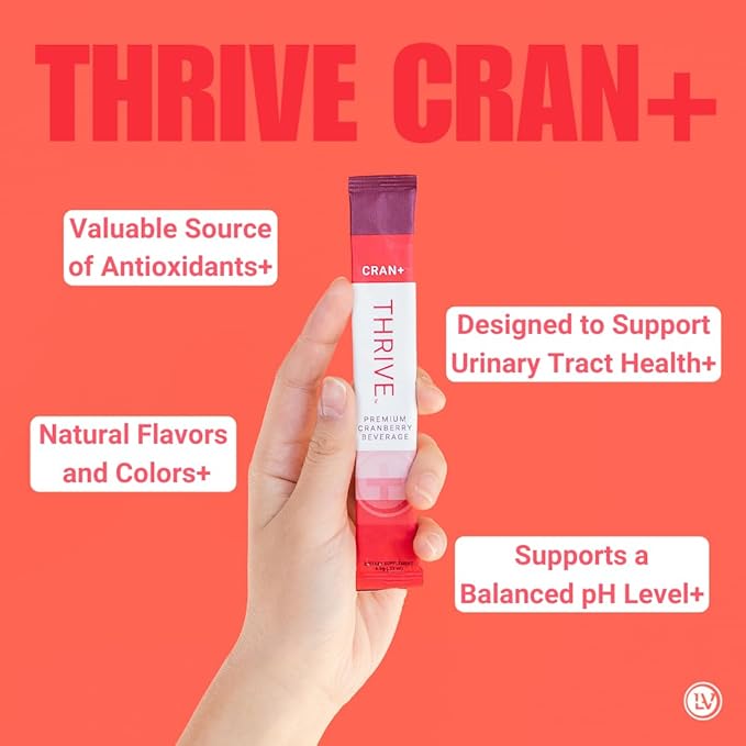 Le-Vel Thrive Cran+ | Herbal Supplement Powder for Urinary Tract Health | with D-Mannose, Cranberry, Apple Cider Vinegar & Antioxidants | 30 Packets