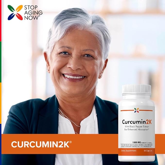 Stop Aging Now - Turmeric Curcumin Supplement - with Black Pepper - 60 Capsules