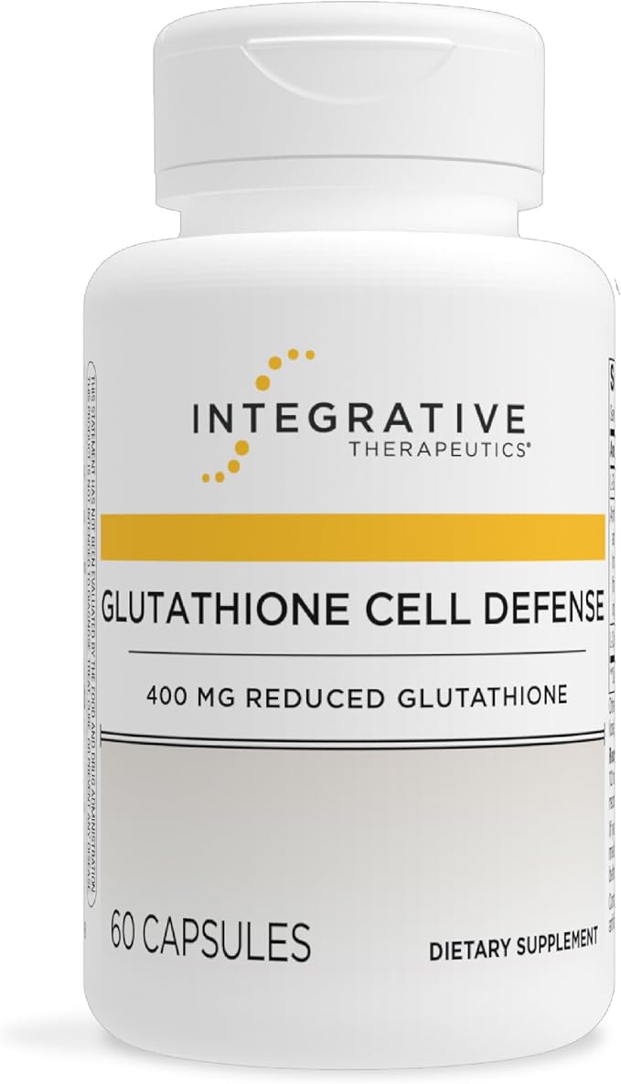 Integrative Therapeutics Glutathione Cell Defense - Supplement with 400 mg Reduced Glutathione, L-Cysteine, and Anthocyanins from Botanical Blend - 60 Capsules
