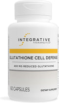 Integrative Therapeutics Glutathione Cell Defense - Supplement with 400 mg Reduced Glutathione, L-Cysteine, and Anthocyanins from Botanical Blend - 60 Capsules