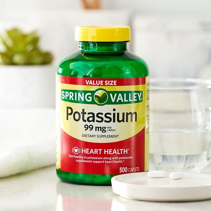 ikj Potassium Caplets Dietary Supplement Value Size, 99 Mg, 500 Count